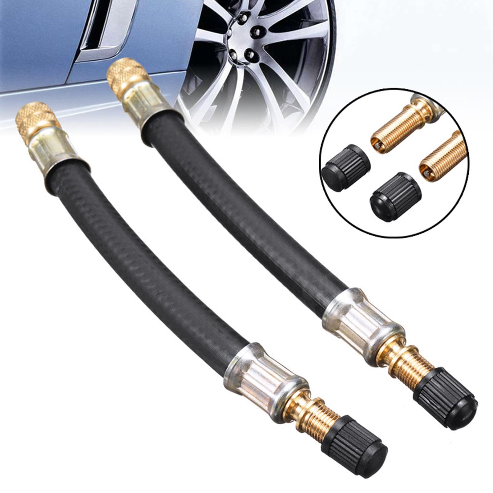 Extensores Válvula Pneu 10cm - 4 Unidades Latão Cromado Trailer Caminhão