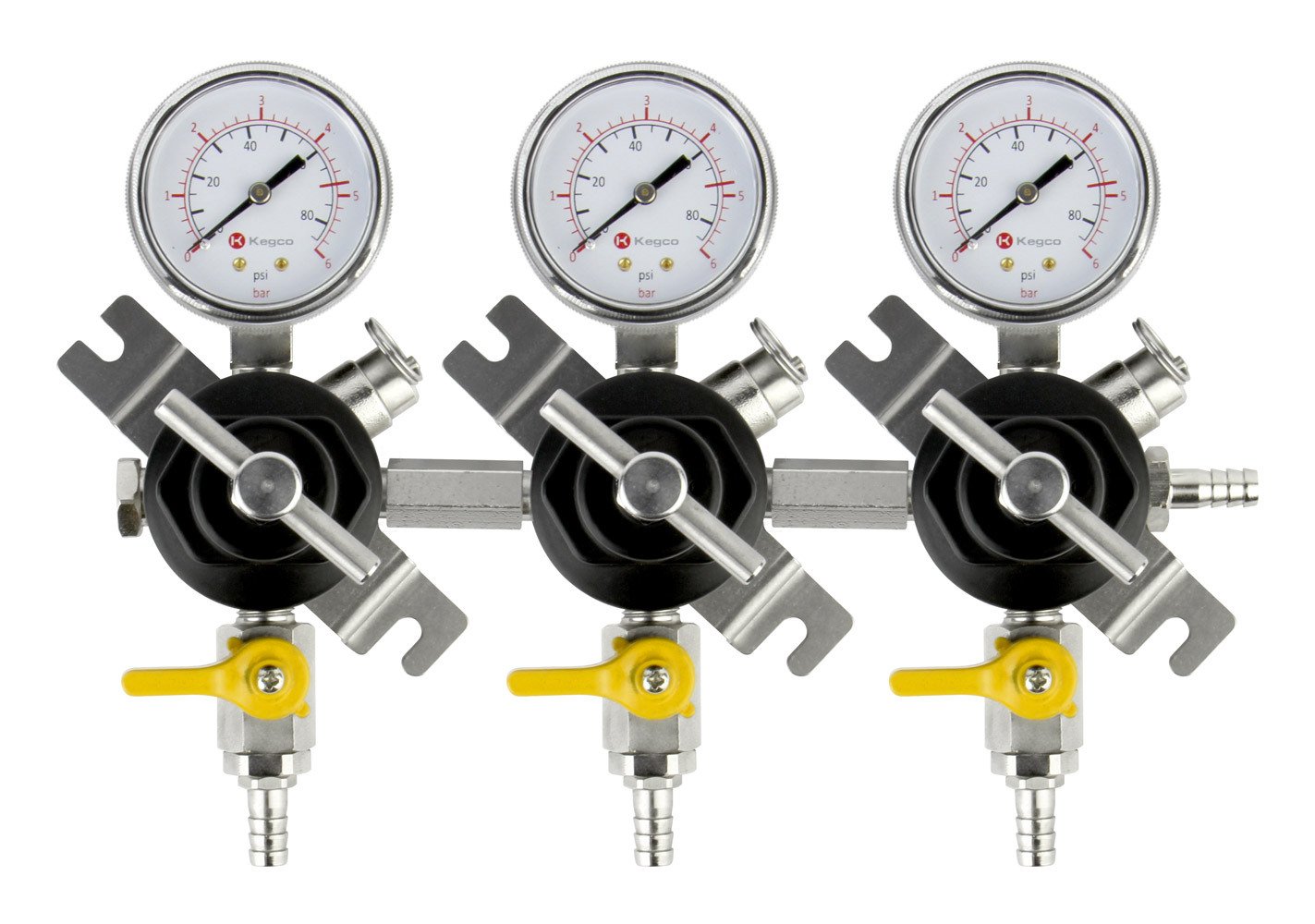 KegcoSecondary Regulator, Triple Gauge