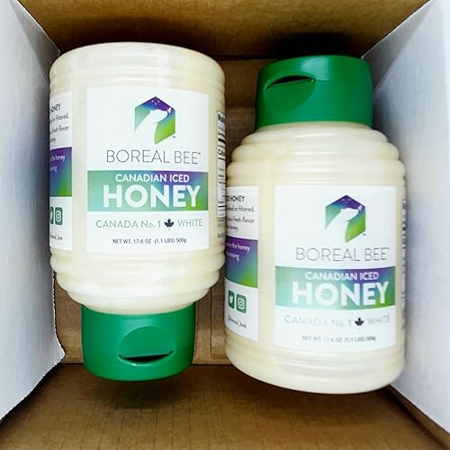 Miniatura 3 de BOREAL BEE Miel ICED canadiense de 35.2 oz (2 unidades de 17.6 onzas cada una) 100% cruda, sin filtrar, en botella fría, nunca cristaliza