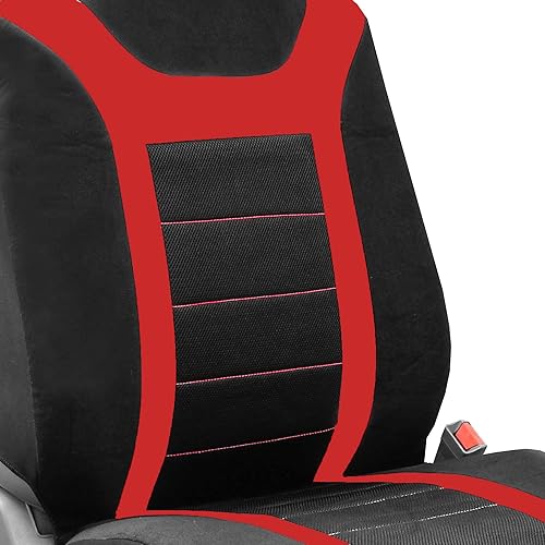 Miniatura 3 de FH GROUP FH-FB070115+FH2033, protectores de asiento de auto deportivos, compatibles con bolsa de aire y bancos con separación con protector de