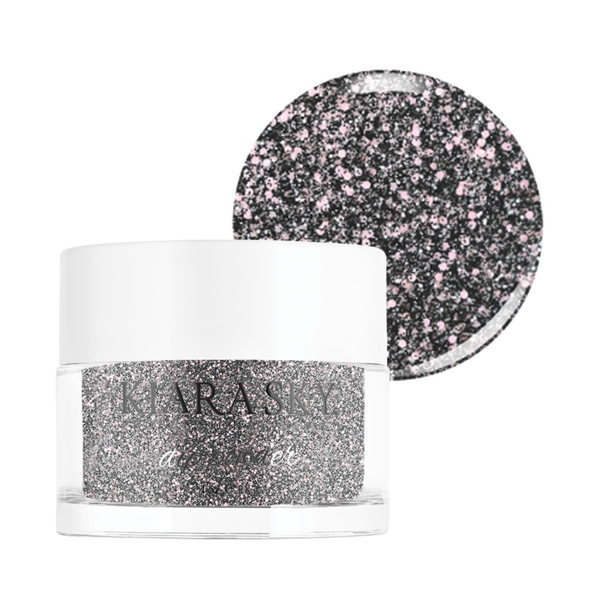 Kiara Sky Dip Powder Black Tones 1 oz, Polka Dots