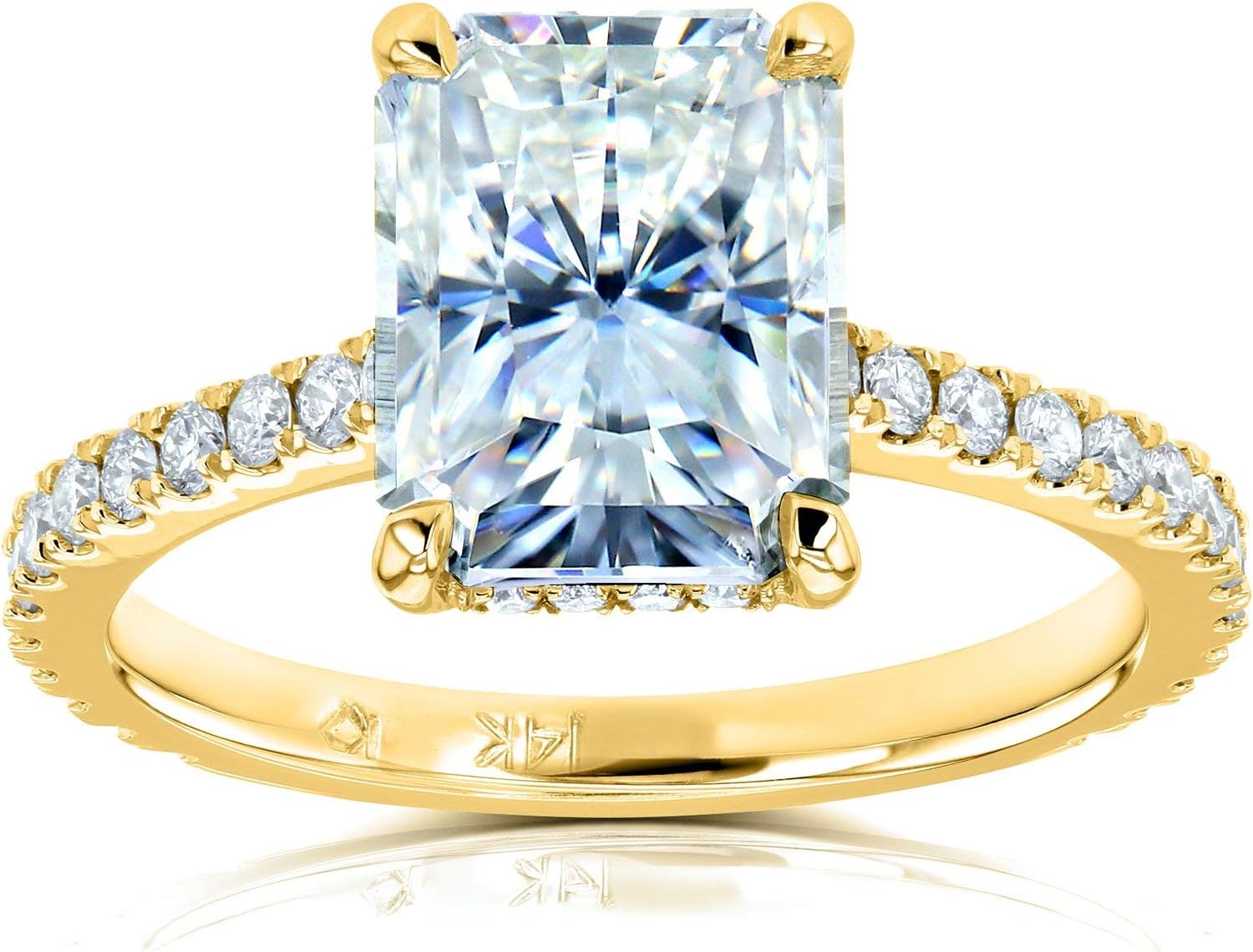 Kobelli Radiant-cut Moissanite Engagement Ring 3 1/10 CTW 14k Yellow Gold (DEF/VS, GH/I)