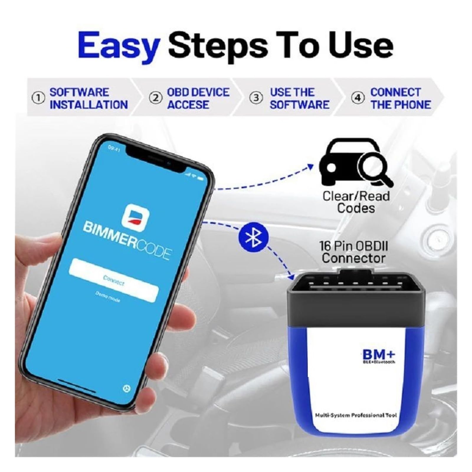 Scanner diagnostico automobilistico for scanner for auto for strumento diagnostico Bluetooth 3.0 4.0 OBD1