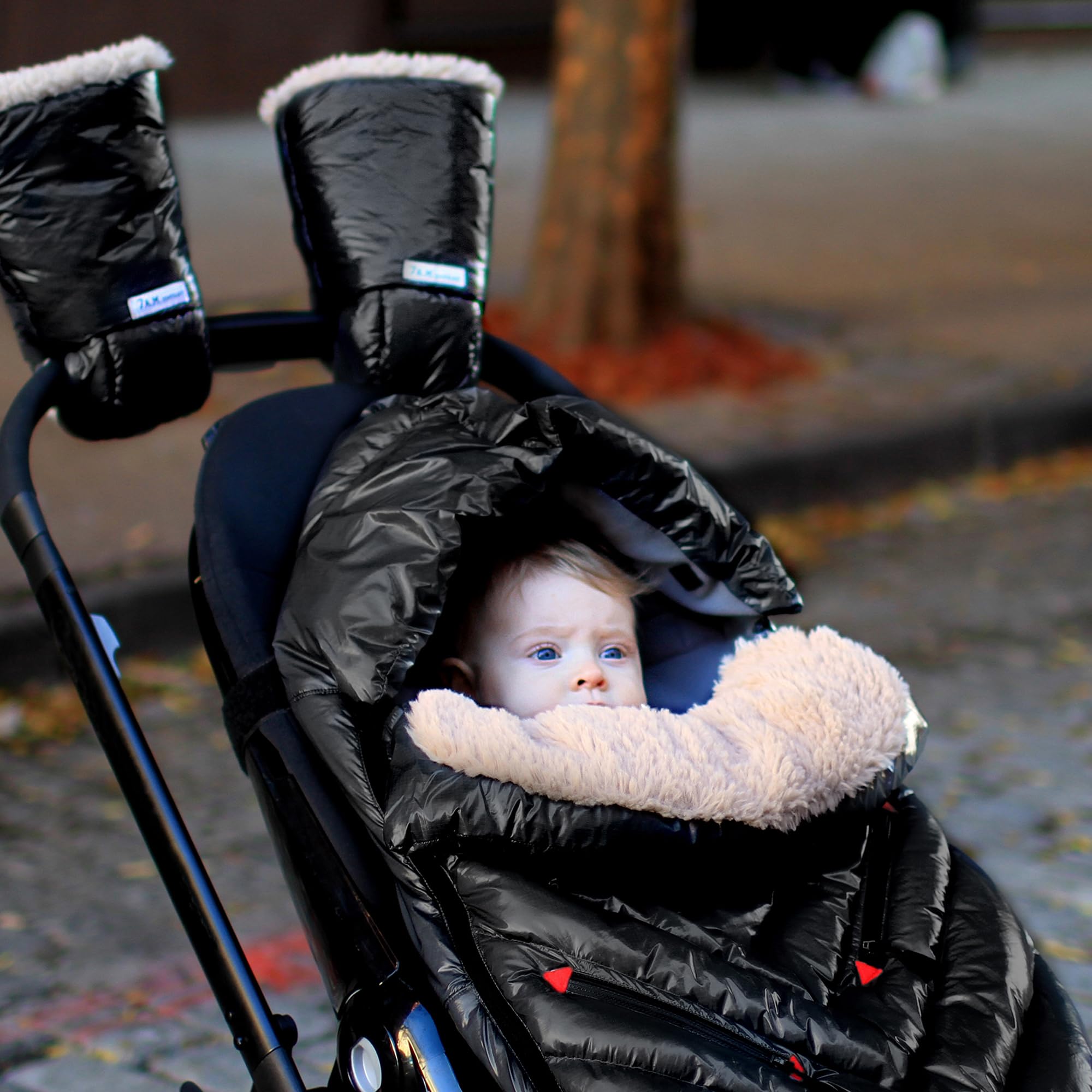 7AM Enfant - Saco para cochecito y asiento de coche, funda de bebé polar iglú para asiento de automóvil y cochecito, resistente a la intemperie y multitemporada, bolsa de banderines adaptables para