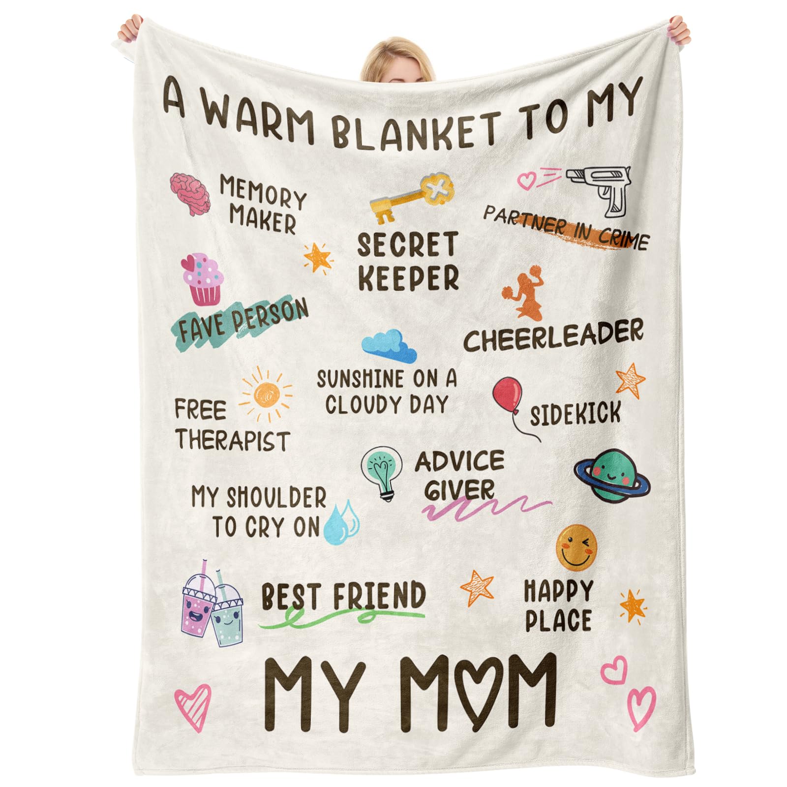 Einanmut Gifts for Mum, Gifts for Mum Blanket, Birthday Gifts for Mum from Daughter/Son, Best Mum Gifts for Mummy/Mother Birthday Christmas, Mother's Day, Mum Blanket 60" x 50"