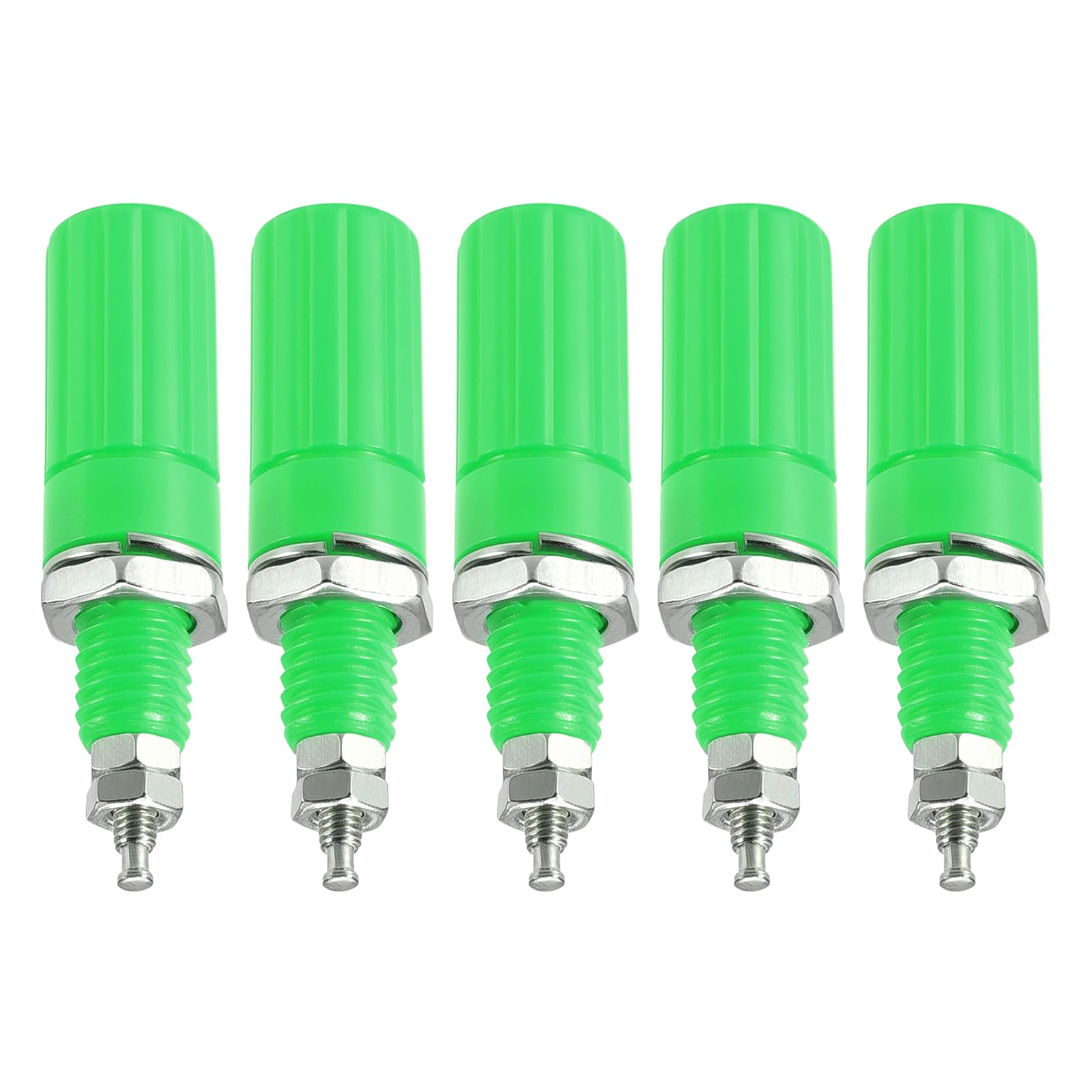 5 Pcs Binding Post Terminal Mount Green 3mm Banana Plug Jack Socket for for Speaker, Audio, Video Receiver, Amplifiers, Sound Systems