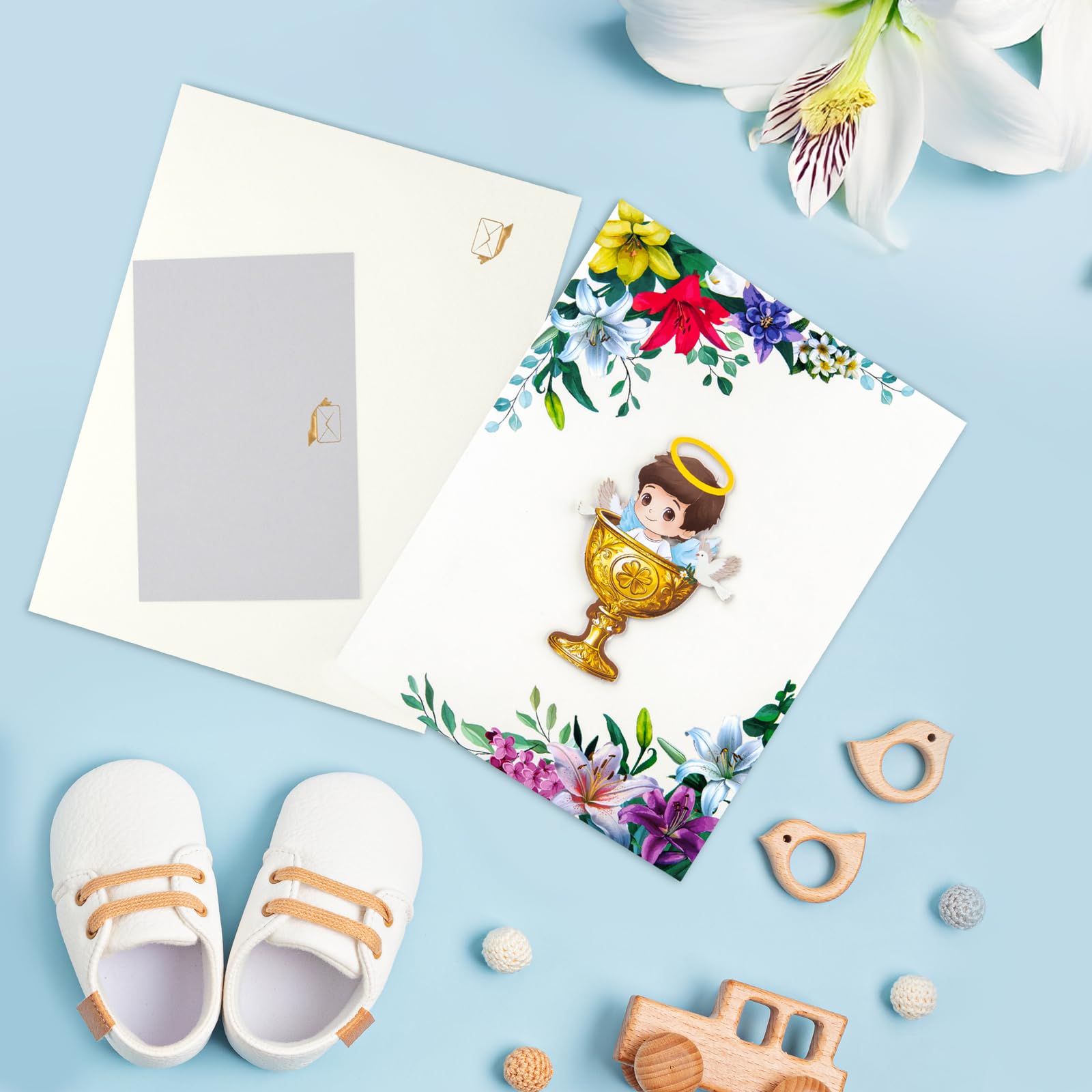 Magic Ants Christening 3D Pop Up Card For Girls Holy Baptism - View #9