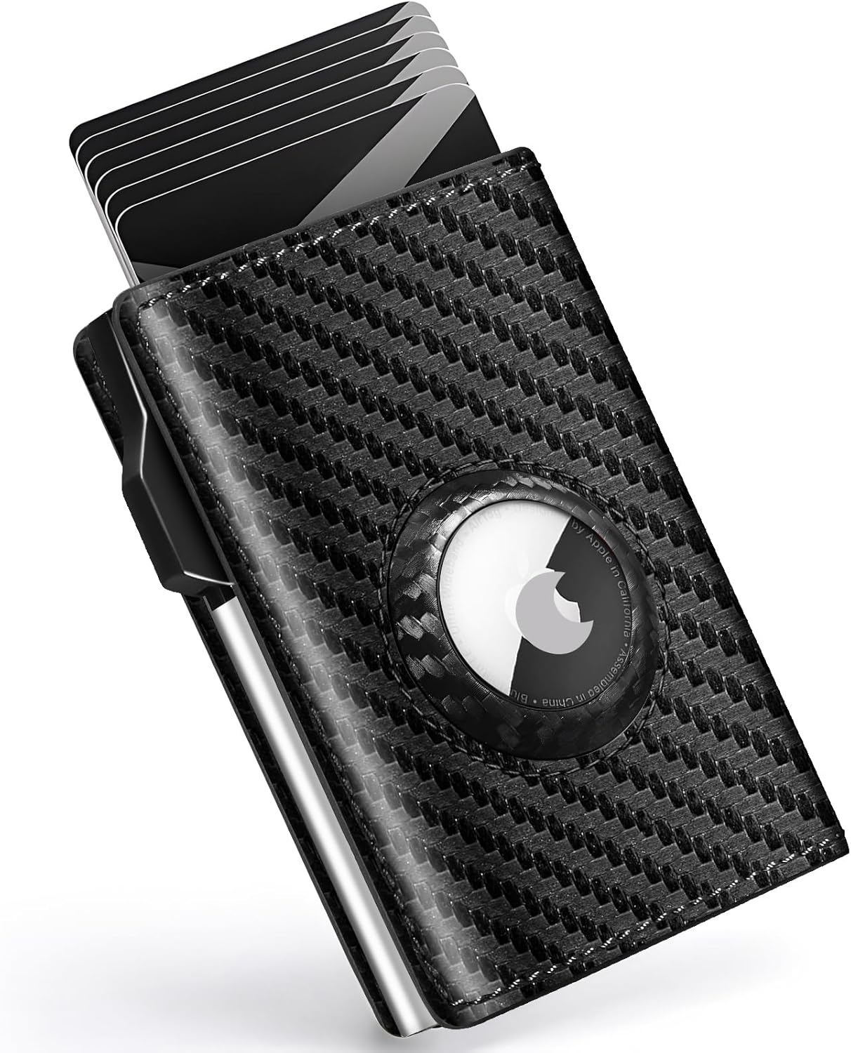 Wallet for Men Minimalist Pop Up Credit Card Case Holder 1-7 Cards, Smart Slim Wallet with Money Clip ID Window RFID Blocking Bifold Compact(Airtag Not Included) Wallets Gifts for Men