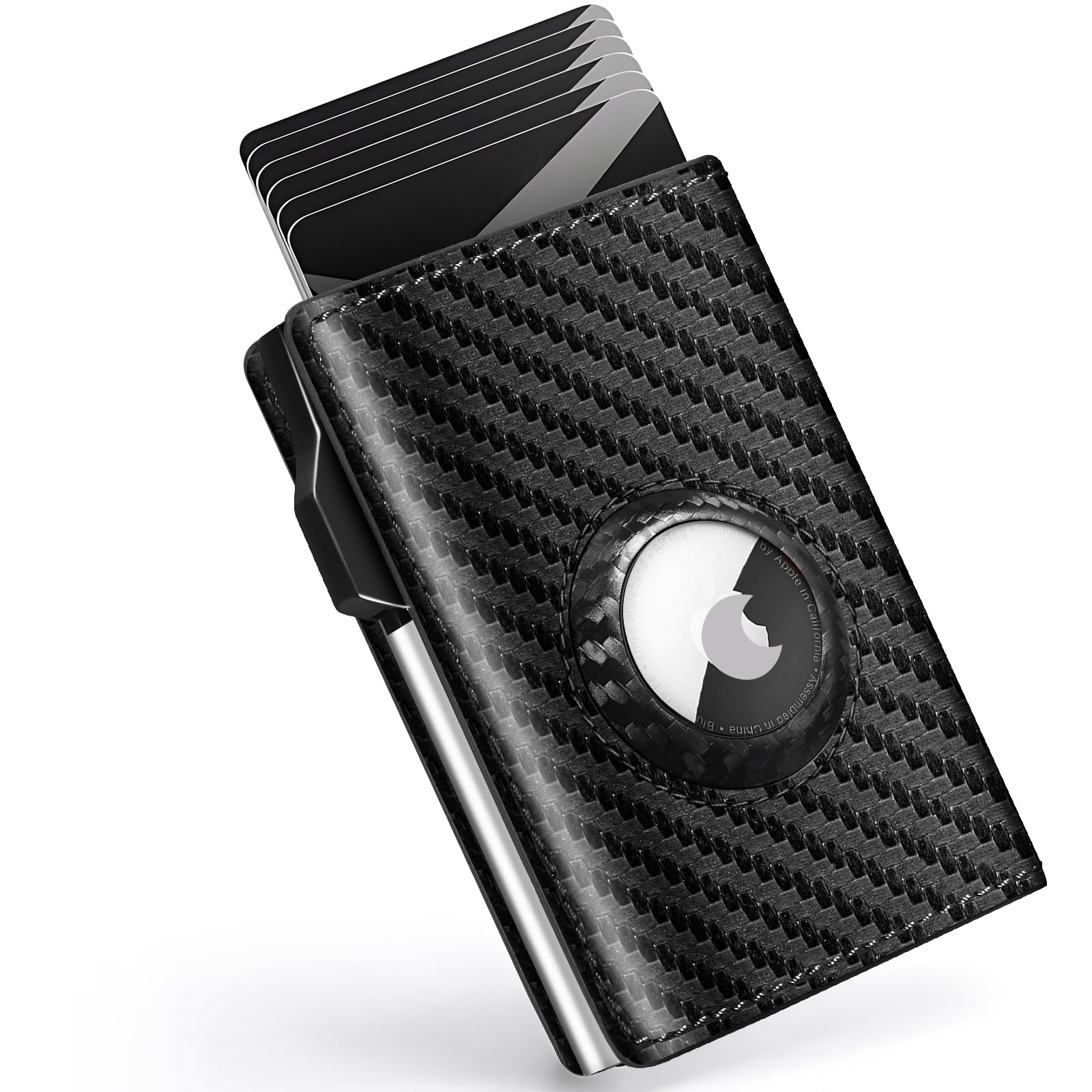 Wallet for Men Minimalist Pop Up Credit Card Case Holder 1-7 Cards, Smart Slim Wallet with Money Clip ID Window RFID Blocking Bifold Compact(Airtag Not Included) Wallets Gifts for Men