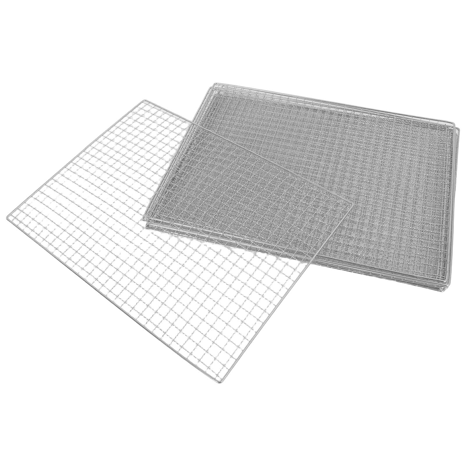 Grille de Cuisson Barbecue Rectangulaire 10 Pièces en Acier Inoxydable