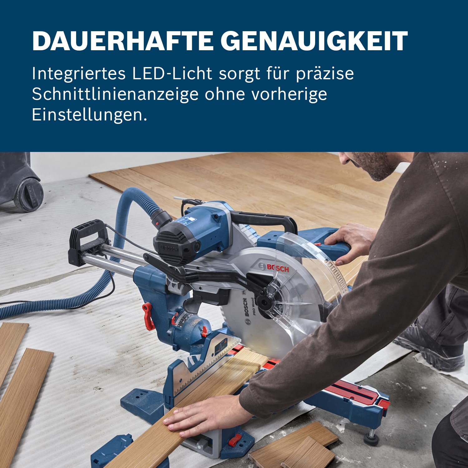 Bosch Professional kabelgebundene Kapp- und Gehrungssäge GCM 340-305 D (inkl. Lineal, Klemme, Staubbeutel, Werkstückauflage, Sägeblatt, Schlüssel)