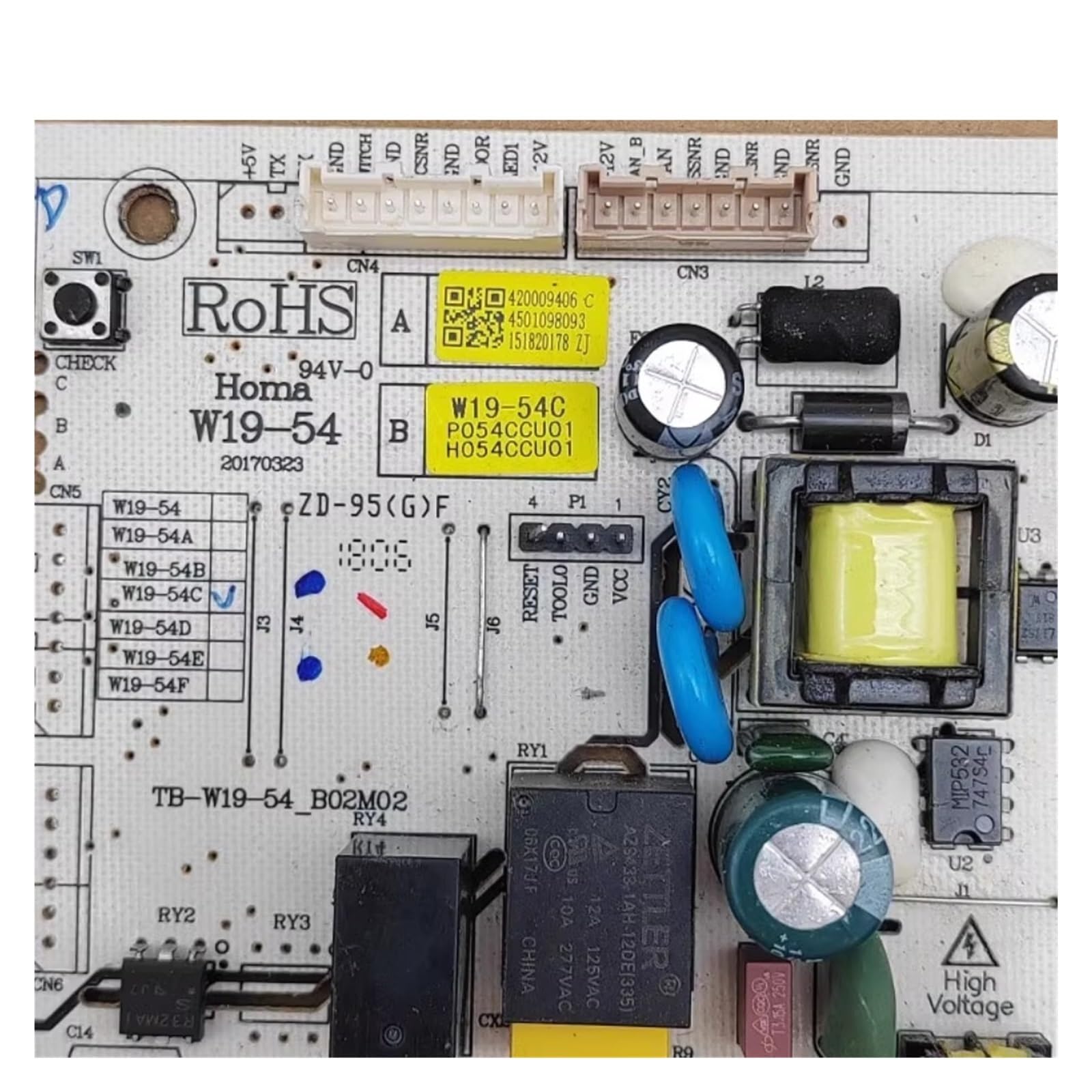 Replacement Refrigerator PCB Board ，Compatible For Homa， W19-54 W19-54B W19-54C W19-54D W19-54E W19-54F W19-54AV W19-54BV(W19-54C)