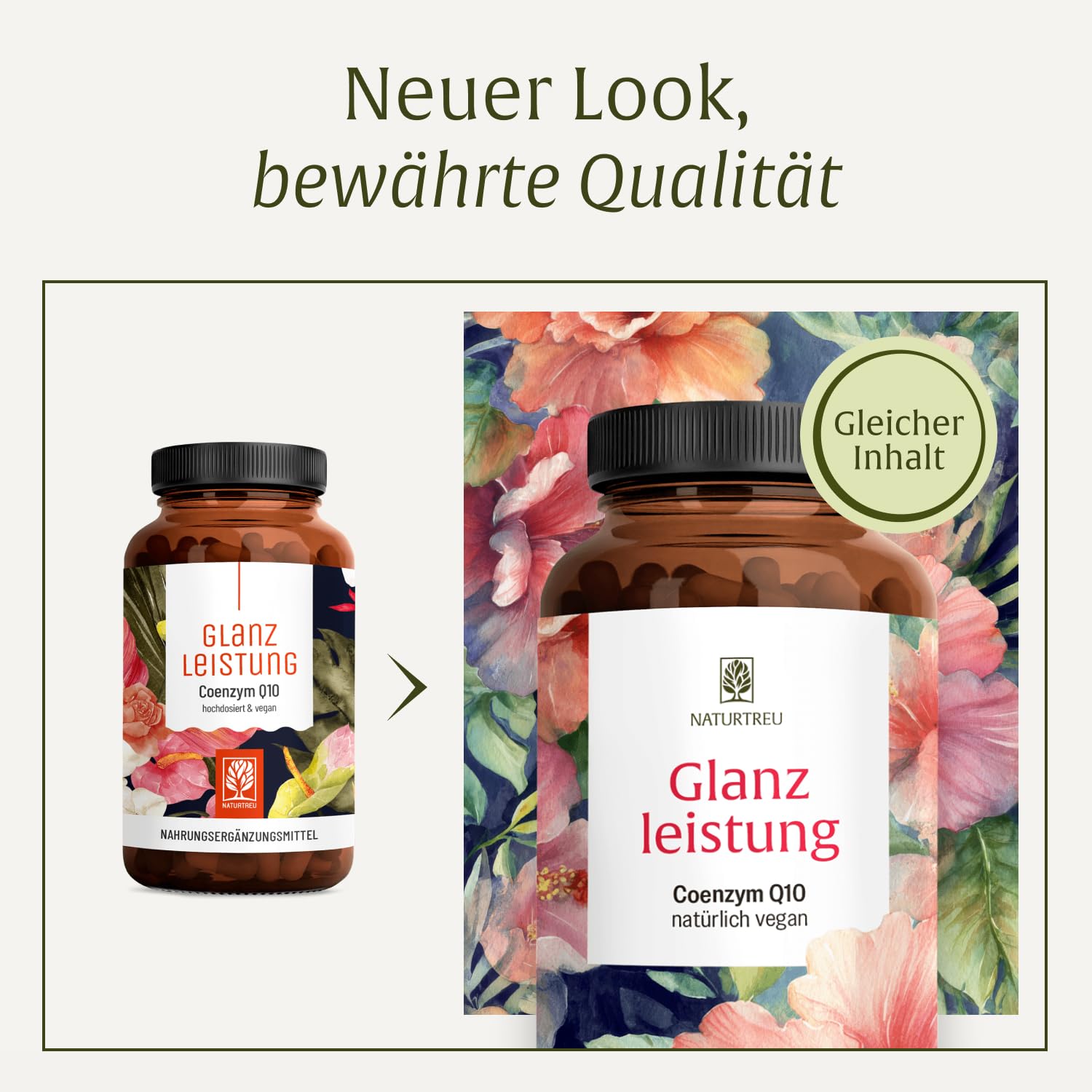 NATURTREU® Coenzym Q10 Kapseln hochdosiert mit 200mg pro Kapsel - 90 vegane Kapseln für 3 Monate - reines Ubiquinon aus pflanzlicher Fermentation - 100% vegan
