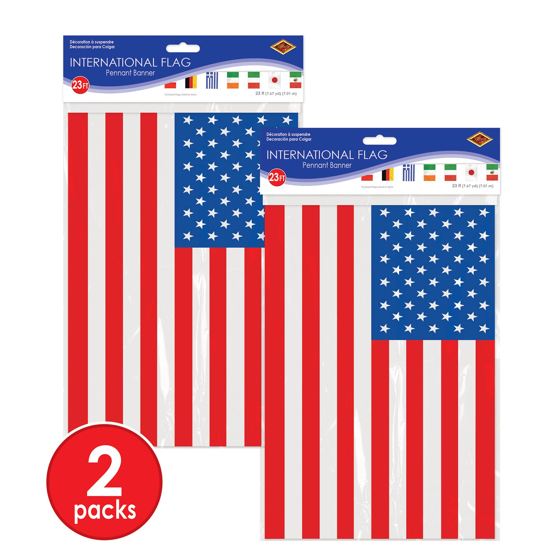 Beistle S57738AZ2 - Banderines (plástico, multicolor, 2 unidades)