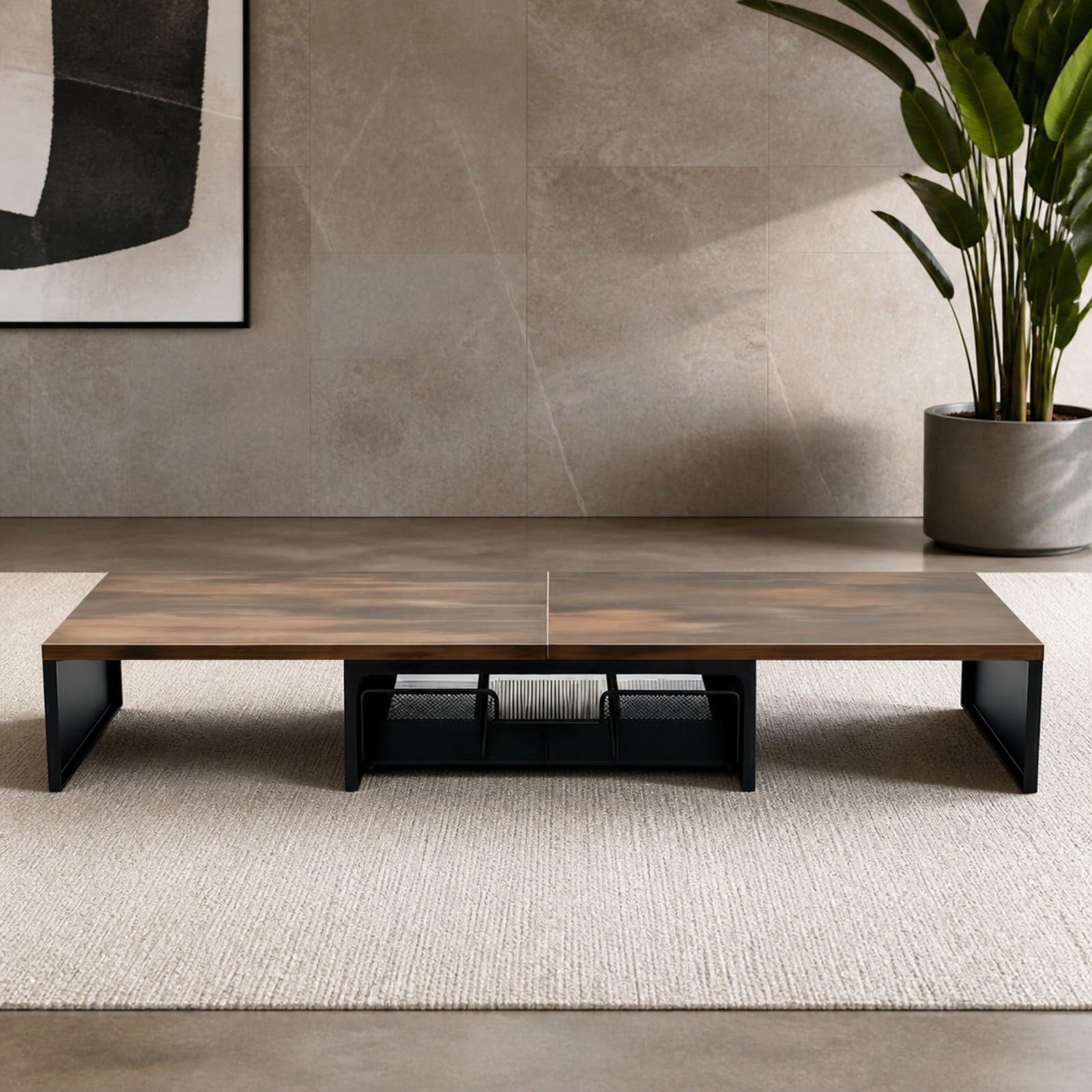 Colcolo Support Double Écran Réglable | Support Moniteur Rangement, Organisé, Mobilier, pour Télétravail, Professionnels, sans Porte-Stylo