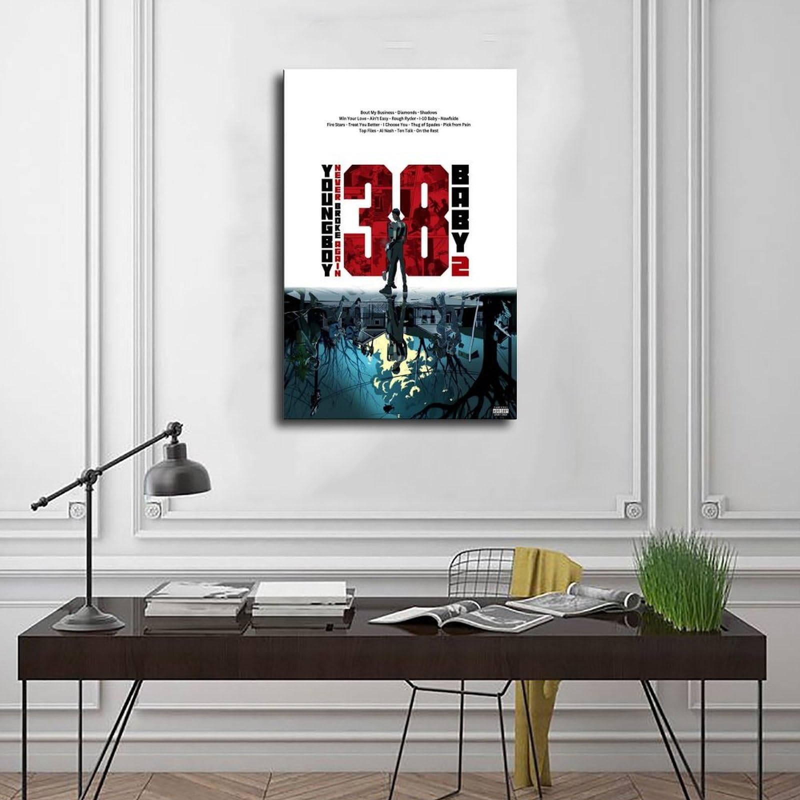 PUOGRD YoungBoy - Poster con download digitale, 38 album Baby 2, copertina di album musicali, decorazione da parete, decorazione per ufficio