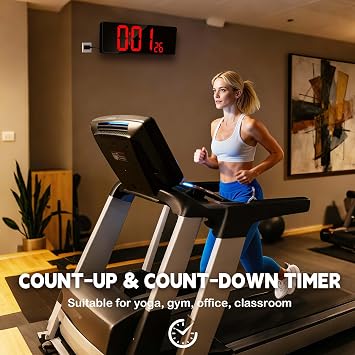 Digital Wall Clock Large Display: 16.5 LED Digital Clock with Remote Control Temperature Date Week Auto DST Adjustable Brightness, Big Wall Clock for Bedreeom Kitchen Living Room Office Gym