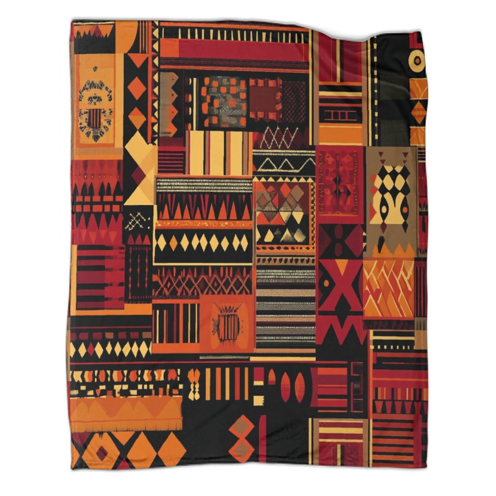 kaiyun African Tribal Symbols Printed Blanket 3D Geometric Patterns Design Bedspread Soft Warm Microfiber Throws And Patchwork Quilts 60x80inch(150x200cm)