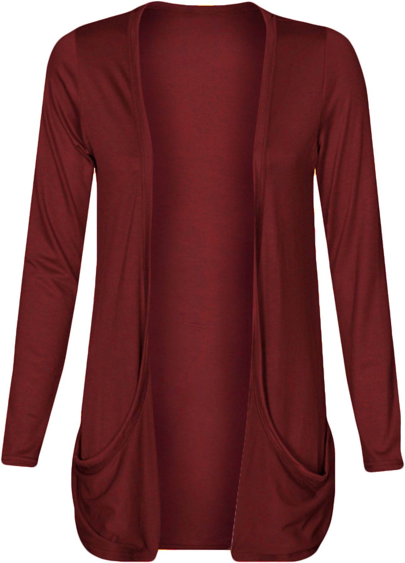 Fashion Wardrobe Womens Drop Pocket Boyfriend Open Cardigan Plus Size