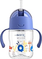 Vista 18 de Evorie Tritan - Vaso para beber con popote con peso con asas para bebés y niños pequeños, botella de agua a prueba de derrames con popote para 6
