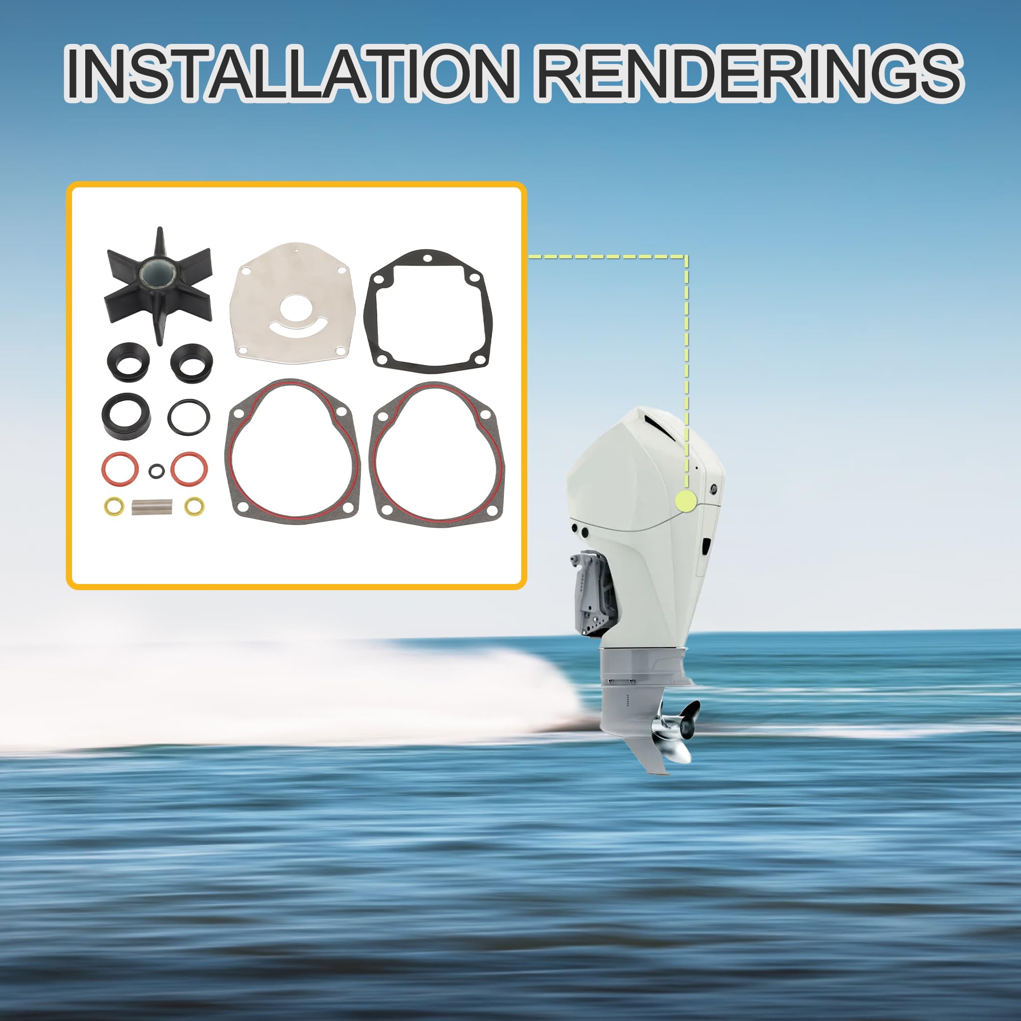 GOOFIT Mercruiser Alpha One 1 Gen 2 Sterndrive Kit D'HéLice De Pompe à Eau Remplacement pour Mercury Marine Outboard 47-43026Q06 8M0100526 Sierra