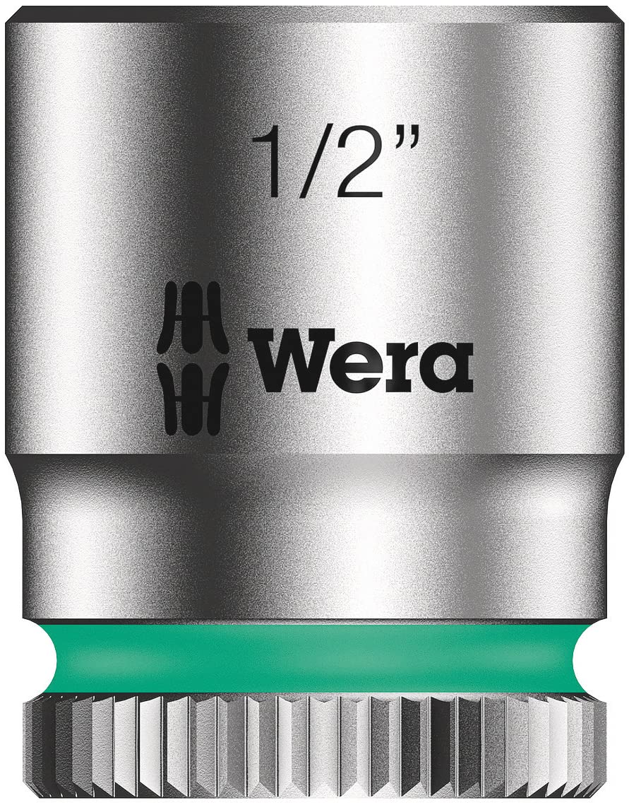 Wera 05005420001 Juego de llaves de vaso Zyklop en tira magnética A Imperial 1, arrastre de 1/4", en pulgadas, 9 piezas, Negro
