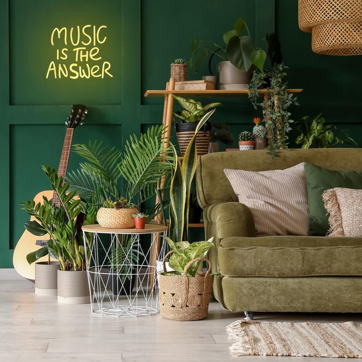 Music Is The Answer - Targa neon per decorazione da parete, luce bianca calda, musica al neon, musica live LED, per studio, concerti, bar, camera da letto, feste, studio musicale