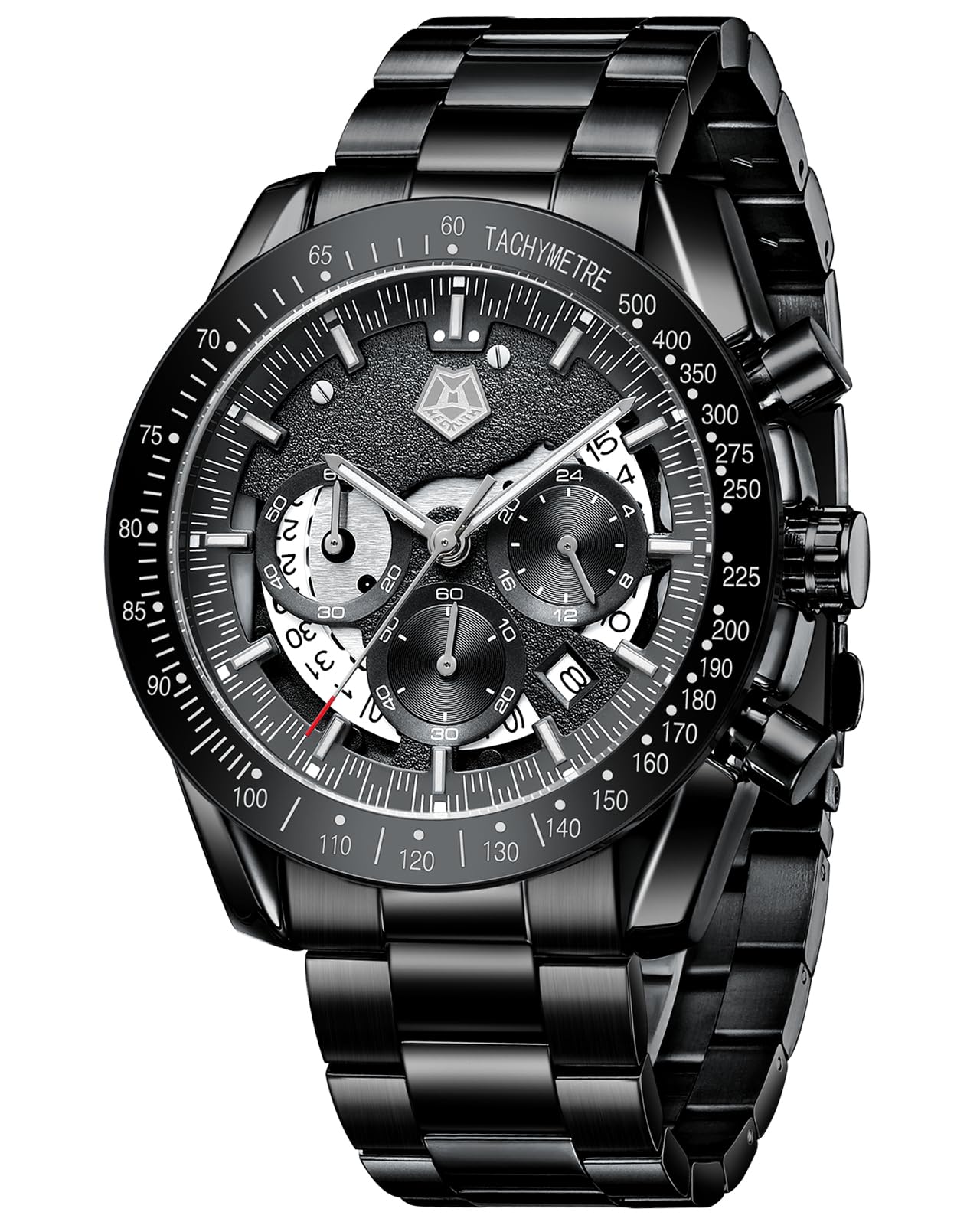 MEGALITH Acciaio Orologio Uomo Analogico Cronografo Orologio Quarzo Calendario Classico Orologi da Polso Uomo Elegante Grande Impermeabile Regalo