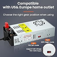 Vista 6 de Denfix Upgraded 110V to 12V Converter ,New Version with On/Off Switch, AC to DC Power Supply Max 50A 600W