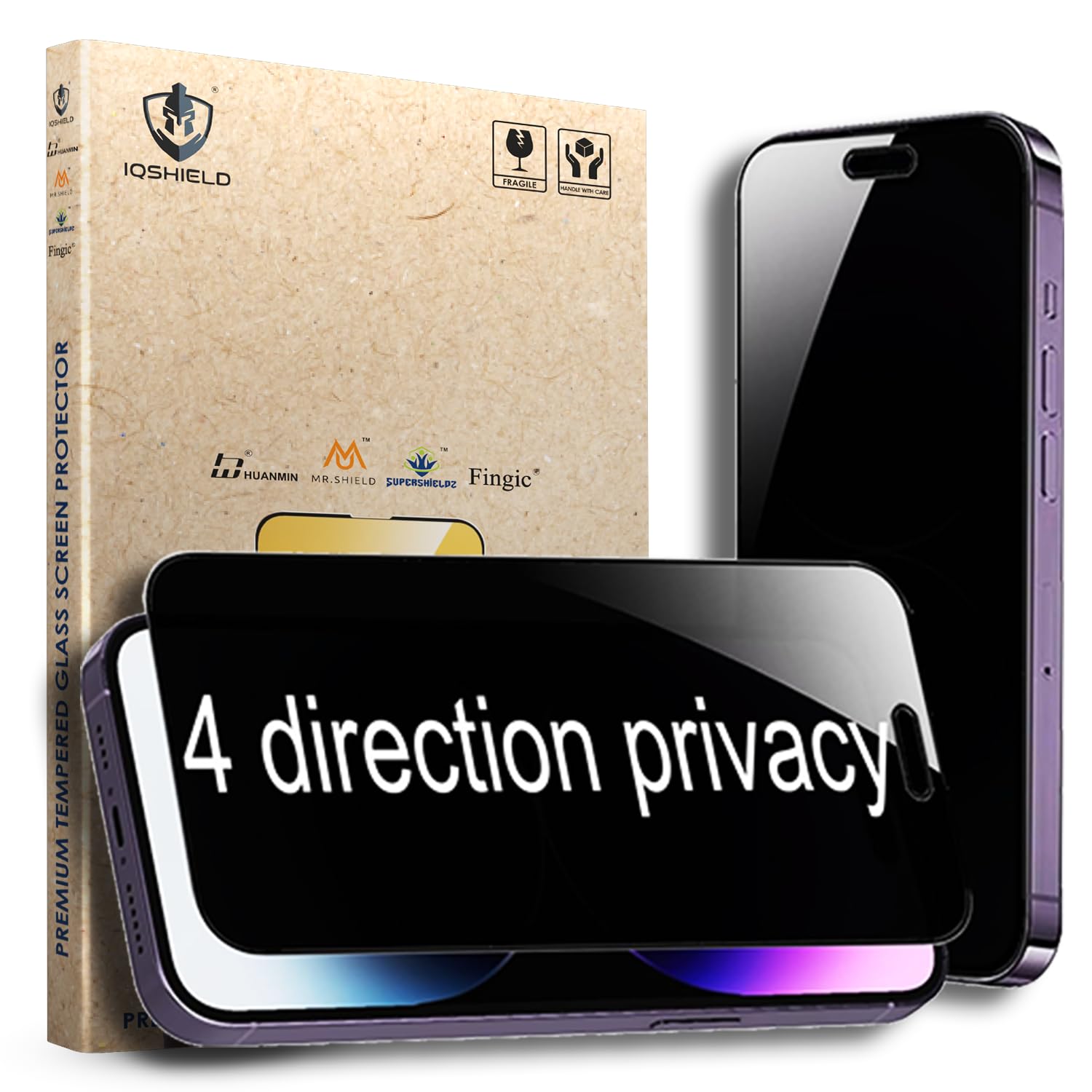 IQShield 4-Way 360° True Privacy Tempered Glass Screen Protector Guard for iPhone 14 Pro Max, Case Friendly, 9H Hardness, Easy Installation, Anti-Spy - 6.7" (B0D8ZSCJ58) Amazon Price History, Amazon Price Tracker