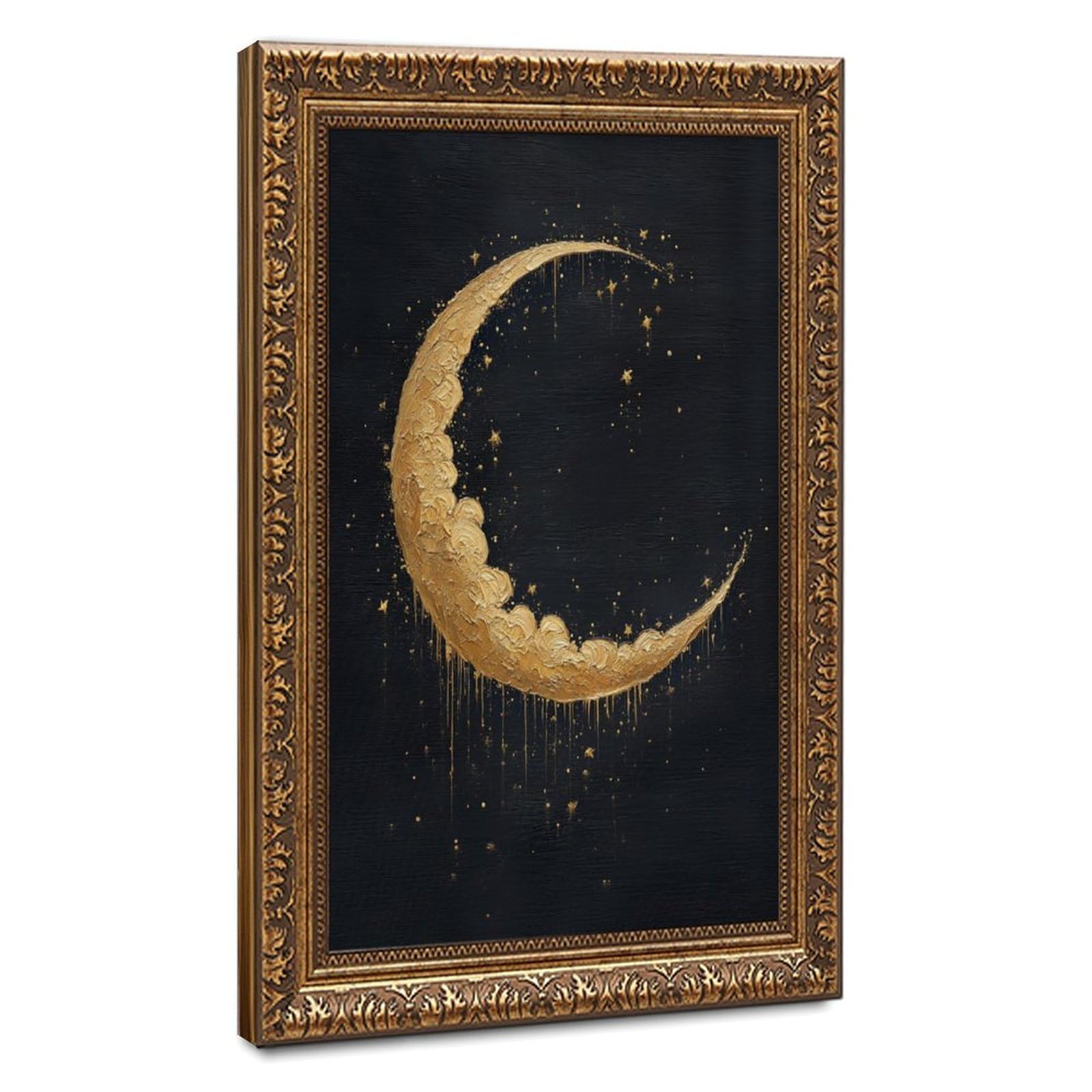 Bareronor Golden Moon Poster Canvas Poster Bedroom Decor Landscape Office Room Decor Gift 24" L X 36" W