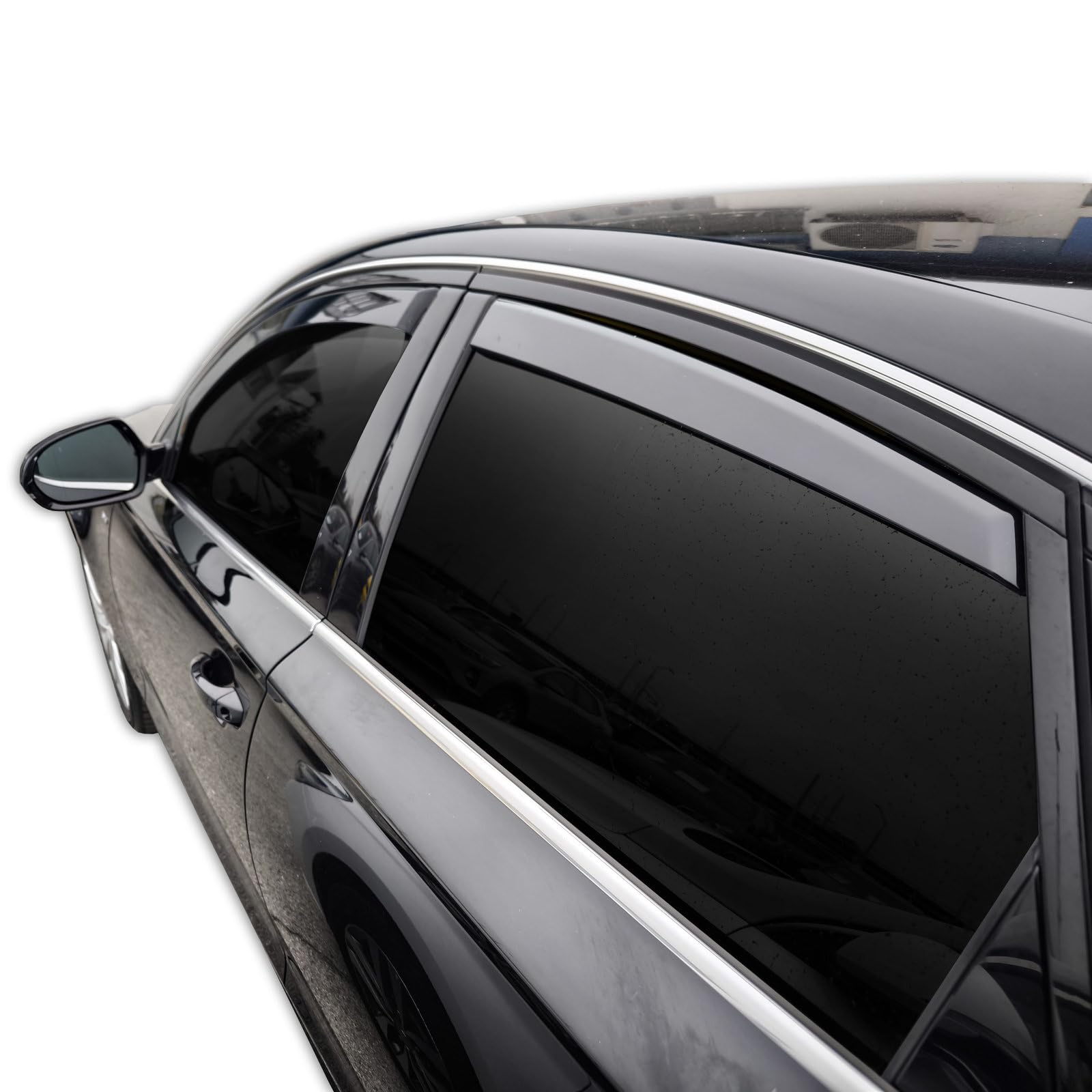 J&J AUTOMOTIVE GP Windabweiser passend für Audi A6 C7 Limousine 2011-2018 4tlg, Vorne und Hinten Regenabweiser Passform Getönt Schwarz