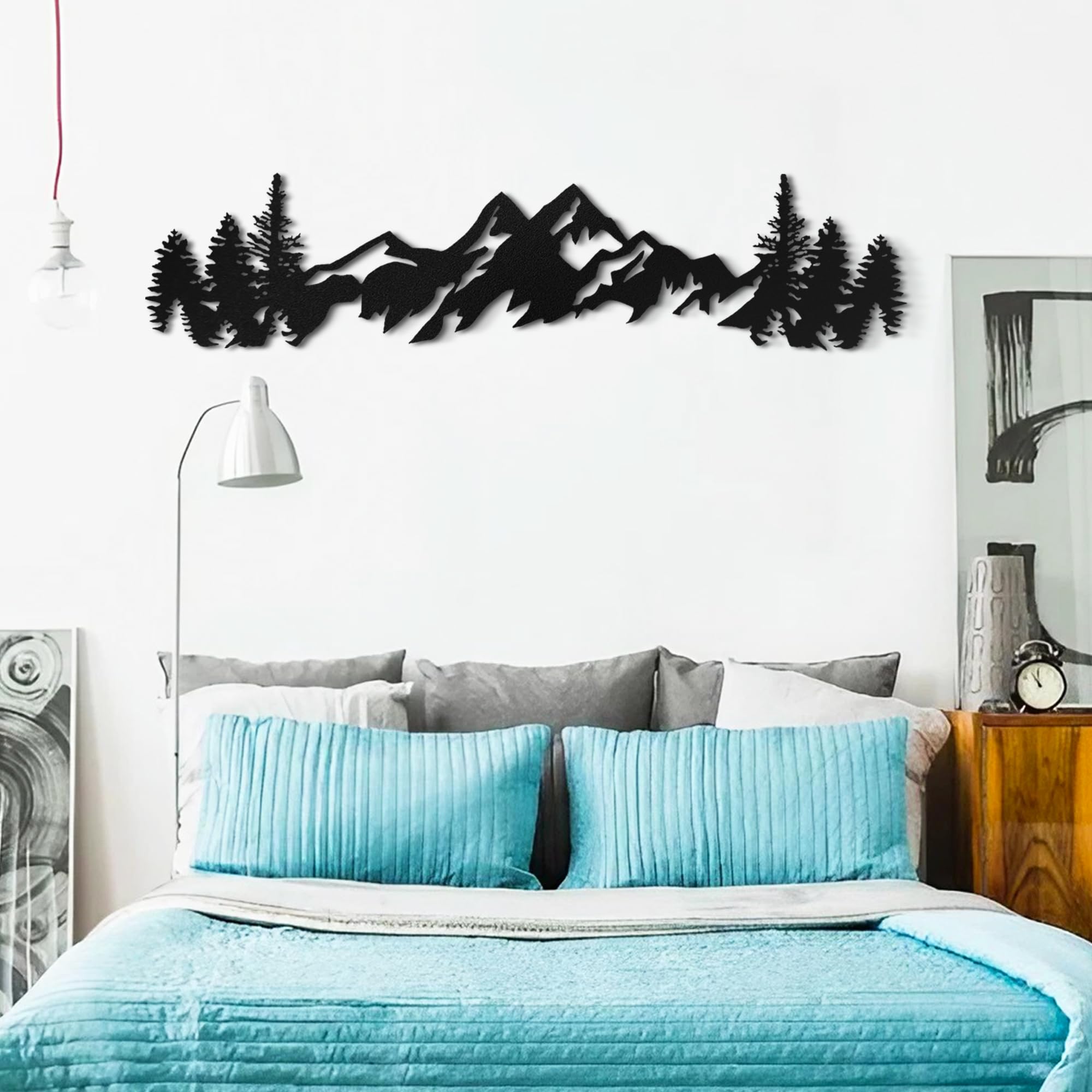 4 Decorazioni Murali Metallo Con Montagne - Arte Moderna Per Soggiorno O Camera - Foto 11