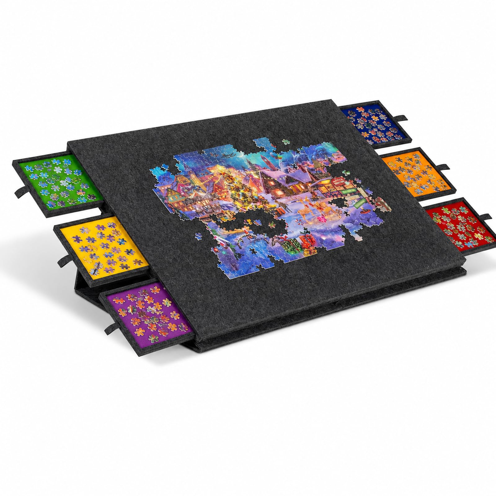 Table puzzle rotative 2000 pièces avec 6 tiroirs et couvercle