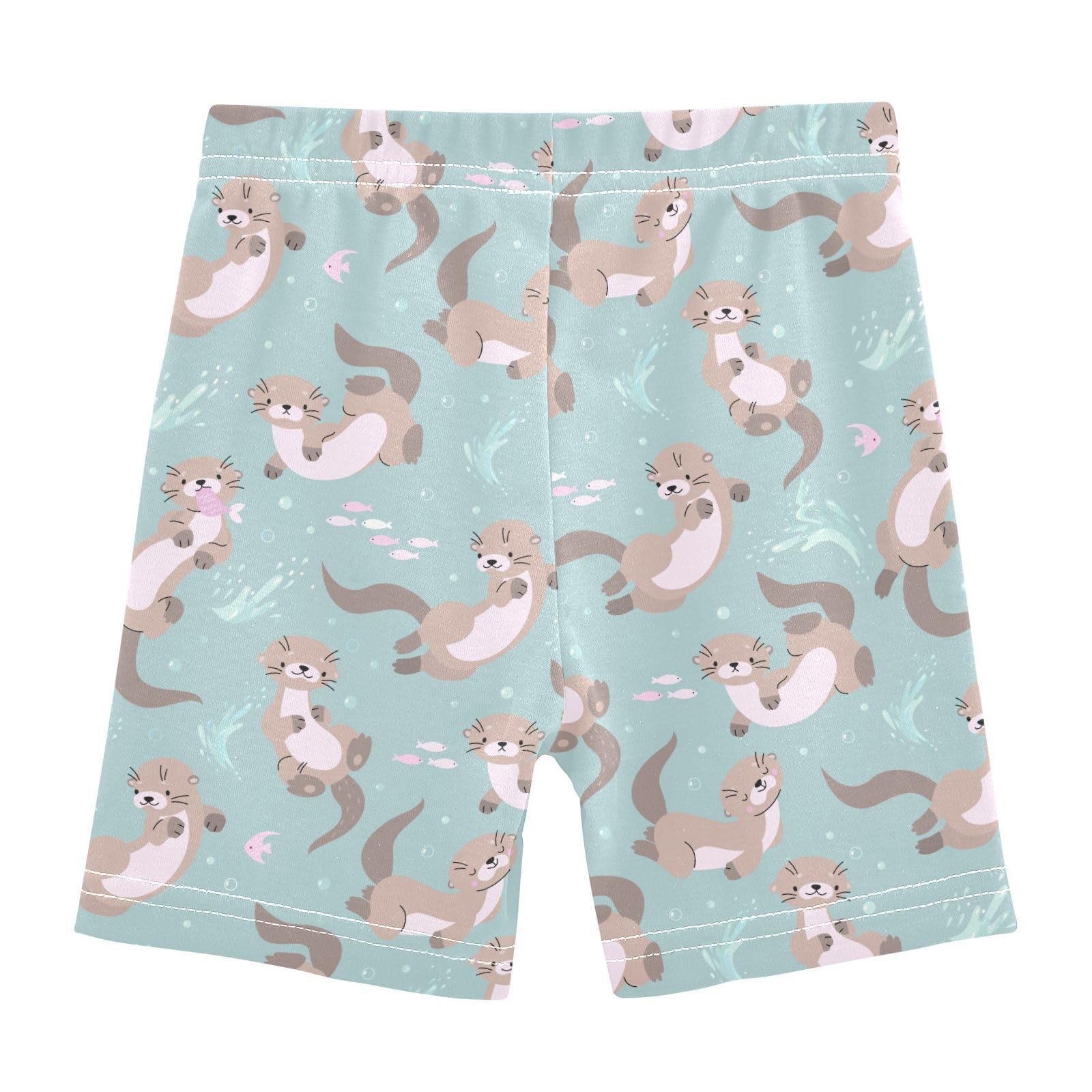 JHKKU Girls Cute Otters Shorts Cotton Cartwheel Bike Kids Biker Under Dress Dance Short Girl Clothes 10Y