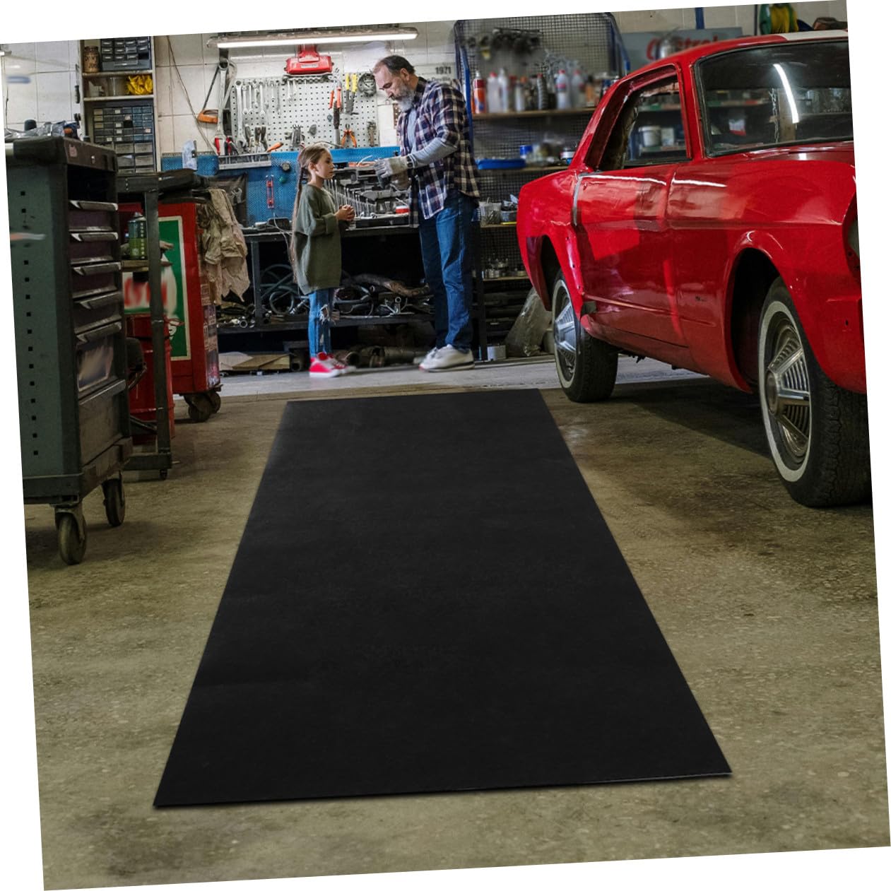 Ölauffangmatte für Garage aus Saugfähigem Faser Material Wiederverwendbare Ölabsorbierende Matte Schützt den Boden bei Ölwechsel und Reparaturen