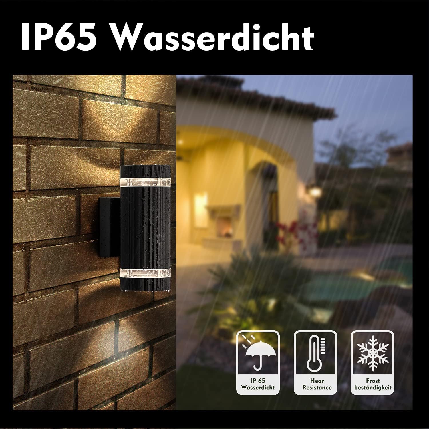 LED Applique da Esterno Parete, IP65 Impermeabile Lampada da Esterno Parete 3000K Bianco Caldo, Lampade Muro Moderno in Alluminio, Aplique da Esterni per Giardino Corridoio Cortile, Grigio