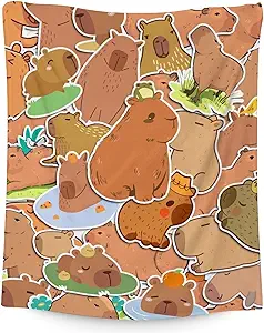 Blanket Gifts - 40"x50" Cute Throw for Kids, Girls - Brown Soft Fuzzy Blankets for Couch & Sofa