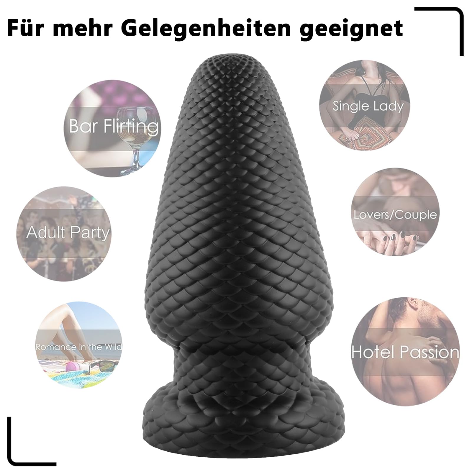 BDSMAGE - Tapón anal de 18,8 cm para mujeres y hombres, consolador anal con ventosa, tapón anal grande, juguete sexual, juguetes anales, juguetes sexuales para parejas, sexo extremo