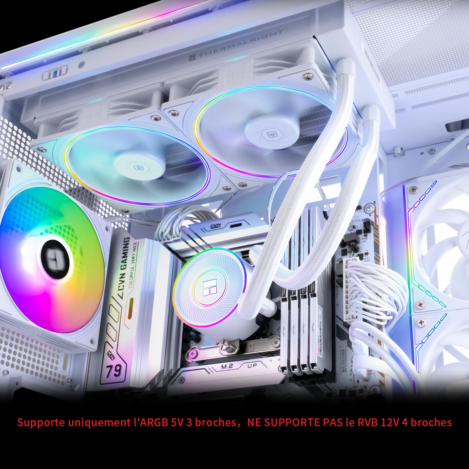 Thermalright Aqua Elite 240 V5 ARGB - Raffreddatore liquido CPU bianco 240 mm, 2 ventole TL-S12-W PWM, per AM4/AM5, Intel LGA115X/1200/1700/1851 AIO