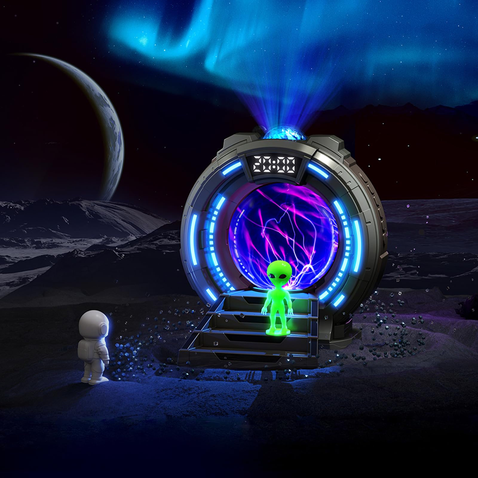 Gemmac Stargate Projection Lamp Aurora Projection Alarm with