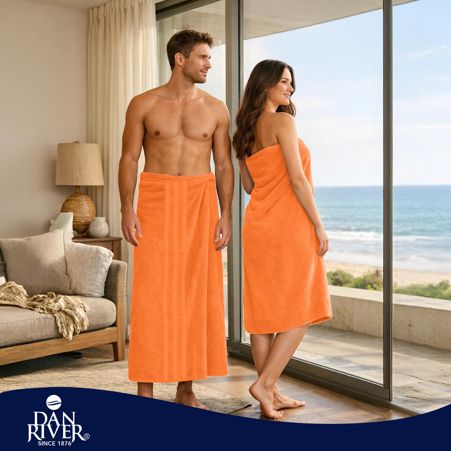 DAN RIVER Set di 2 teli da bagno da 550 g/m², ultra morbidi e altamente assorbenti, 100% cotone, grandi asciugamani da bagno per bagno, casa, hotel, spa, spiaggia, piscina, palestra, 89 x 178 cm