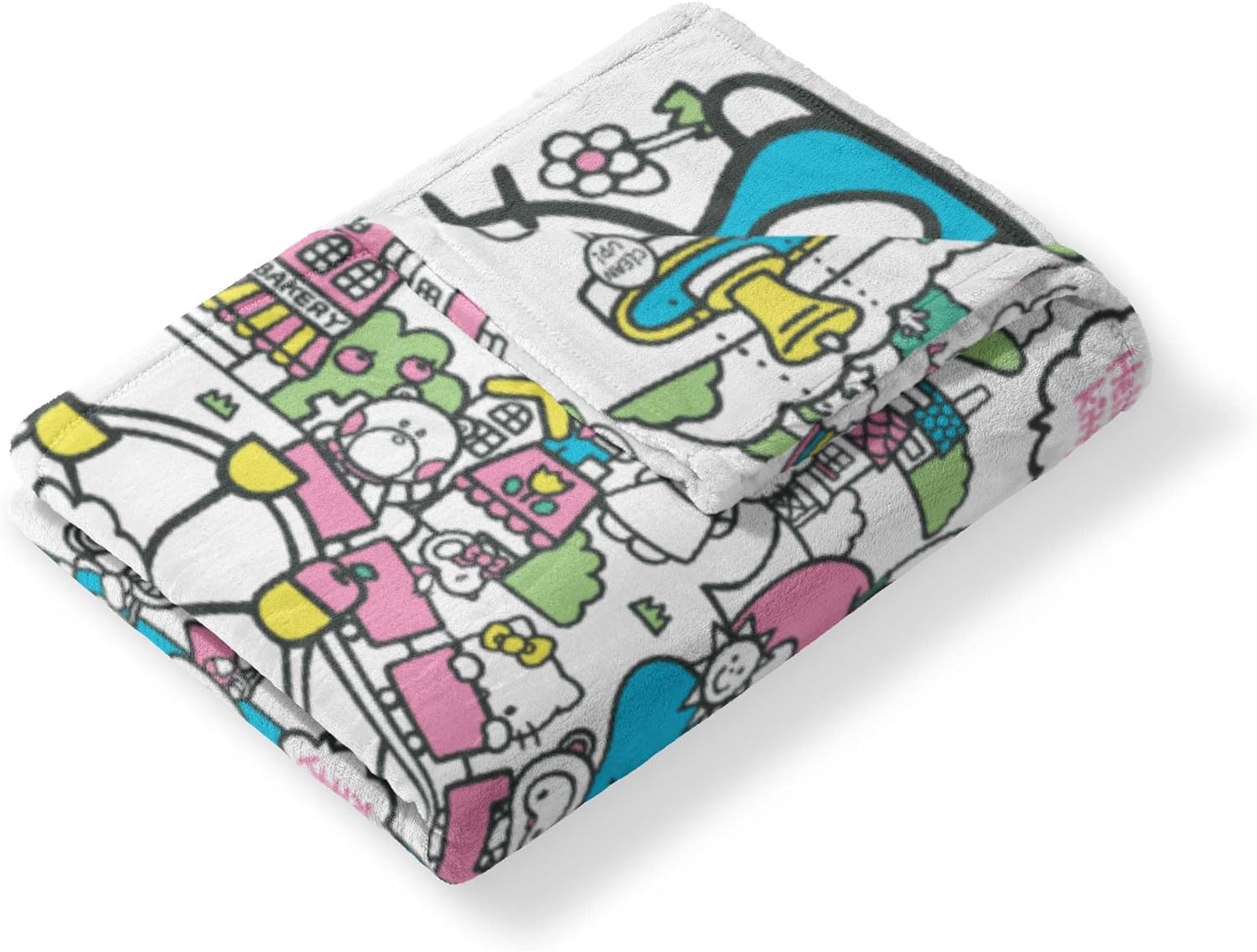 NORTHWEST Sanrio Hello Kitty, Busting Town, Silk Touch Throw 50 x 60 Inches