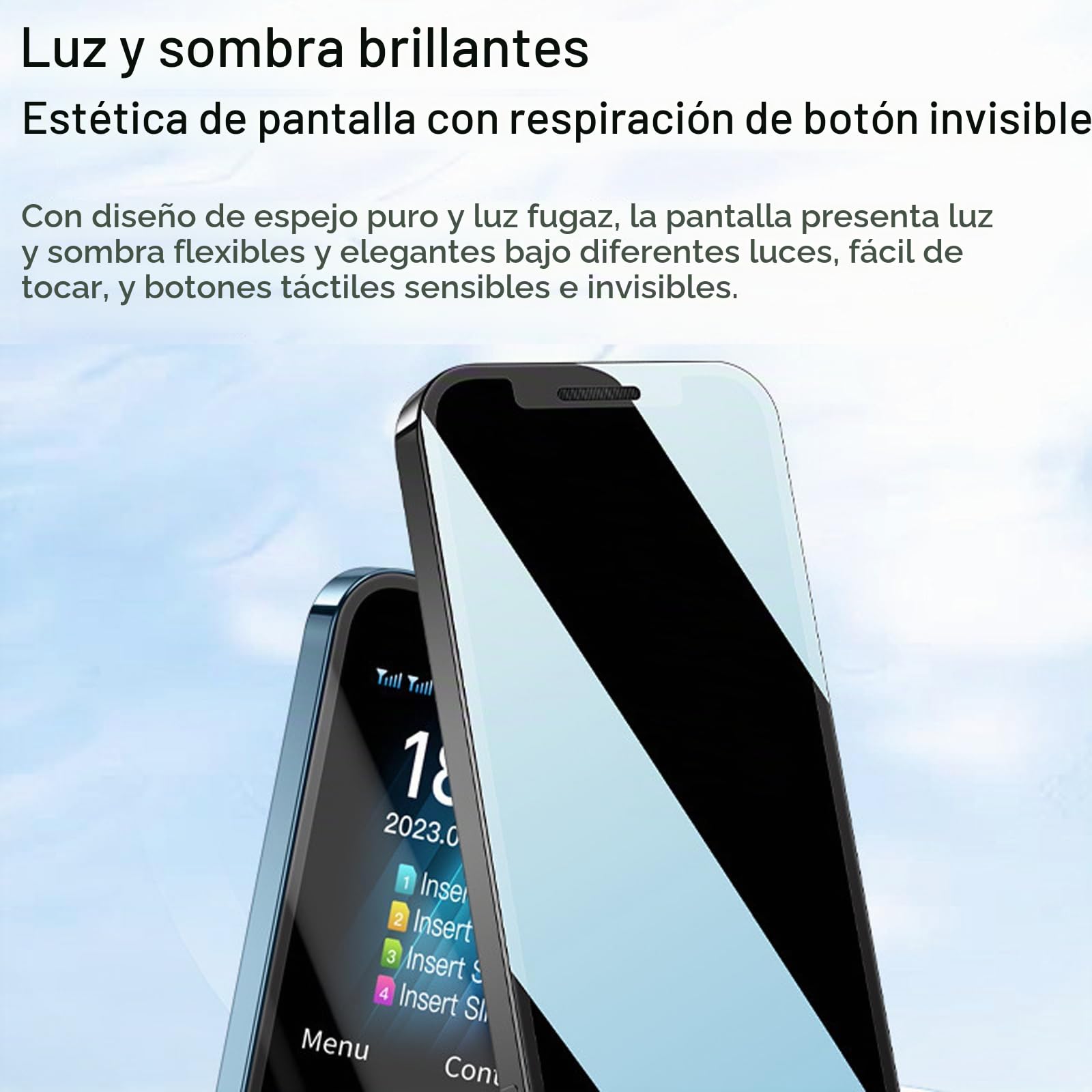 Teléfonos Móviles Básicos para Personas Mayores y Niños, Teléfonos Tontos Desbloqueados, Teléfonos Móviles Sin Internet, con Botones Grandes, MP3, MP4, Cámara, Linterna, SOS,Blue