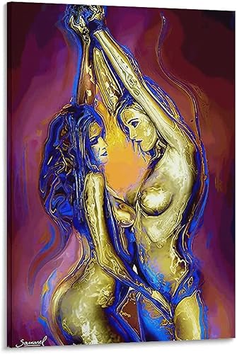 Miniatura 1 de Pósteres estéticos sexis lesbianas para habitación, divertidos pósteres de pintura al óleo, pósteres sexuales (1 lienzo de pintura e impresiones,