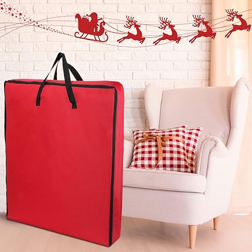 Miniatura 3 de Windyun 2 bolsas de almacenamiento para árbol de Navidad desplegable, contenedores de almacenamiento para árbol de Navidad con asas y cremalleras,