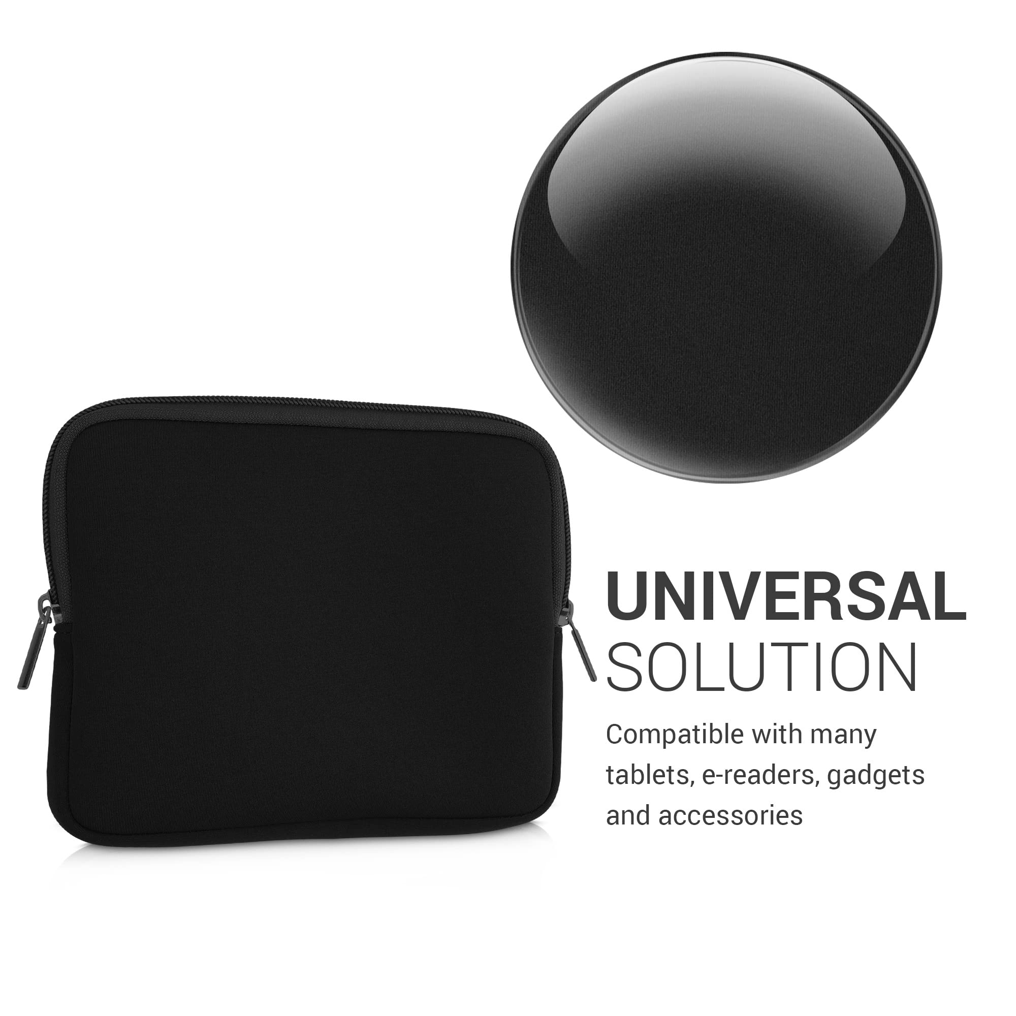 kwmobile pokrowiec ochronny do czytnika e-czytników - Etui ochronne 17,5 x 14,7 cm do neoprenowego e-czytnika - Czarny