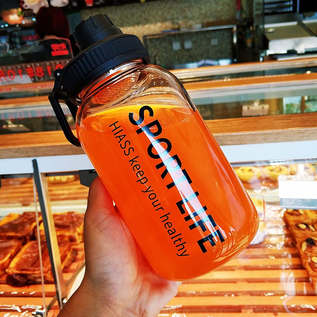 Sports Bottle transparente tragbare Wasserflasche mit Hülle und Teesieb, für Alltag, Schule, Büro und unterwegs geeignet, in zwei Größen mit 700 ml oder 1 000 ml