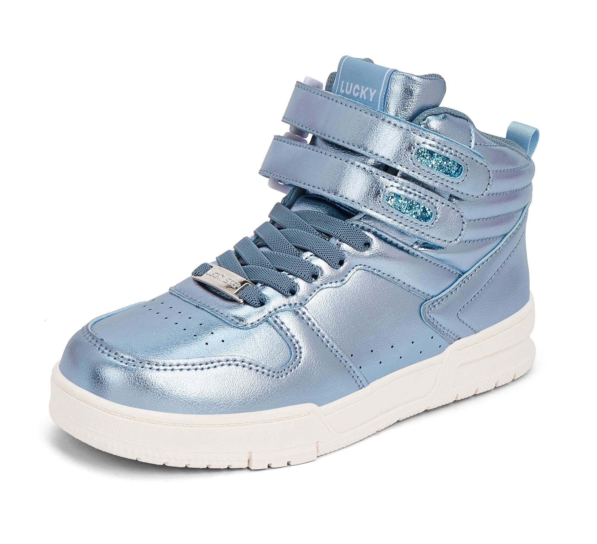 LUCKY STEP Women's High Top Fashion Sneakers Basketball Ankle Boots Walking Tennis Shoes Platform Hook and Loop Casual Faux Leather Sneaker