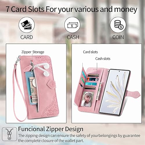 Miniatura 2 de Funda compatible con Xiaomi Poco X3 GT, cartera con cremallera, compatible con Redmi Note 10 Pro (China) 5G de piel sintética con cierre magnético,